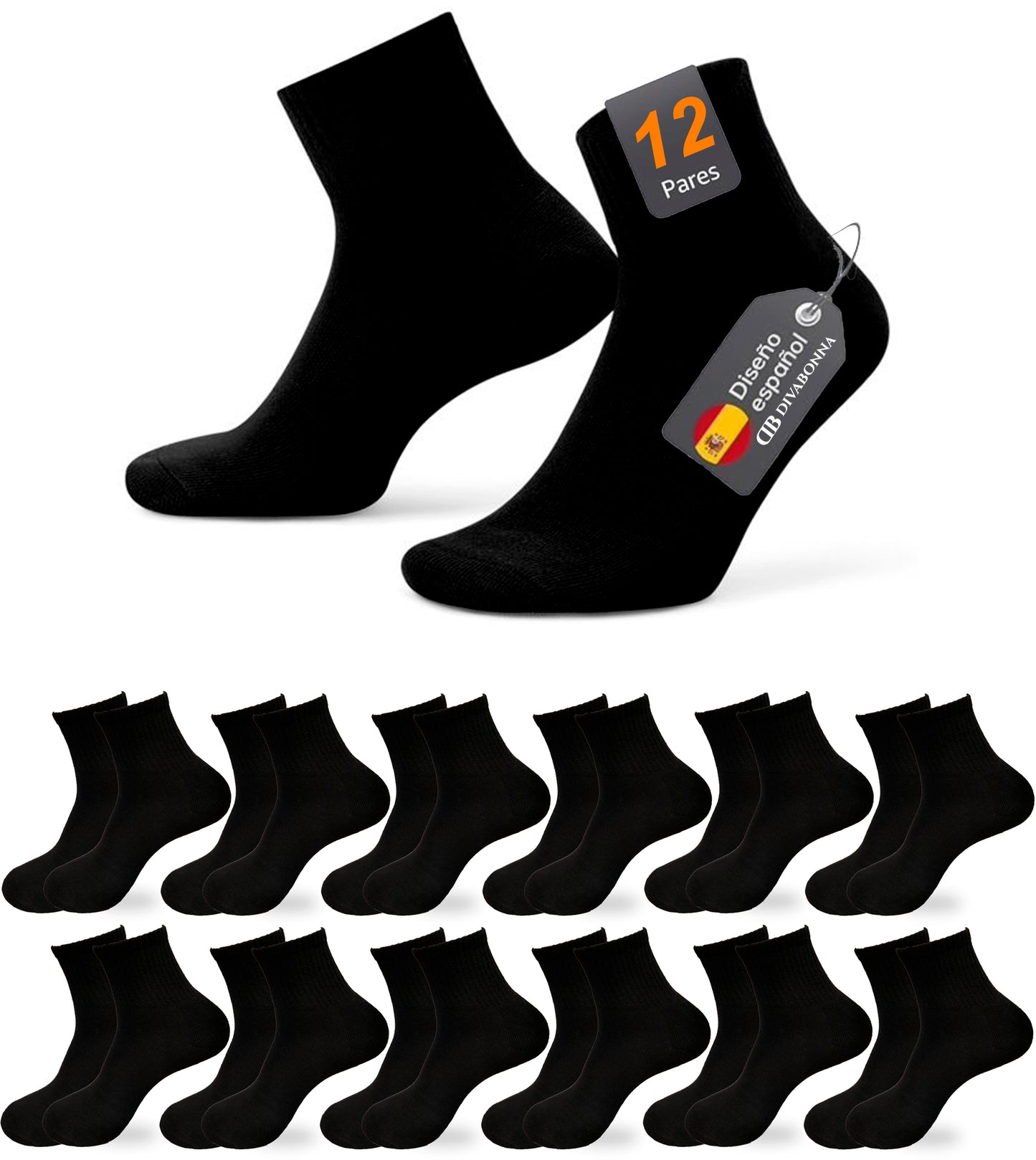 DIVABONNA 6 Pares Calcetines Deporte Hombre y Mujer