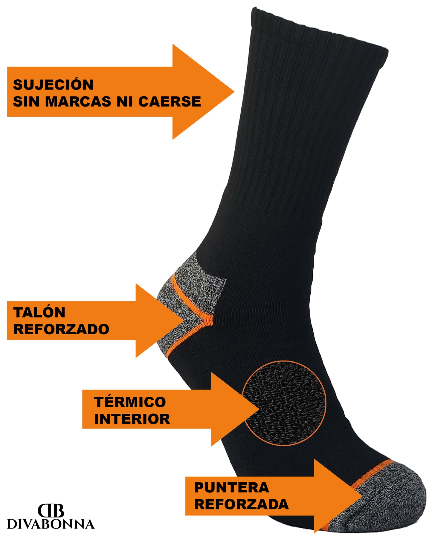 DIVABONNA 6 Pares Calcetines Trabajo Hombre – Calcetines Térmicos Hombre