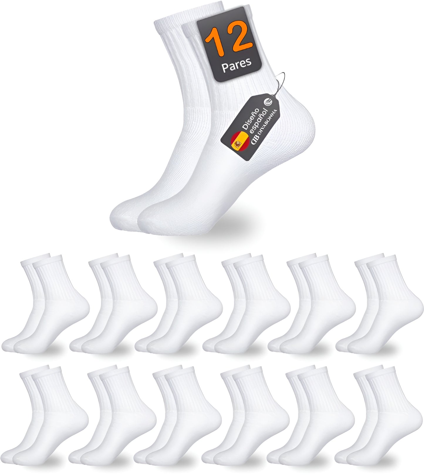 DIVABONNA 6 Pares Calcetines Deporte Hombre y Mujer