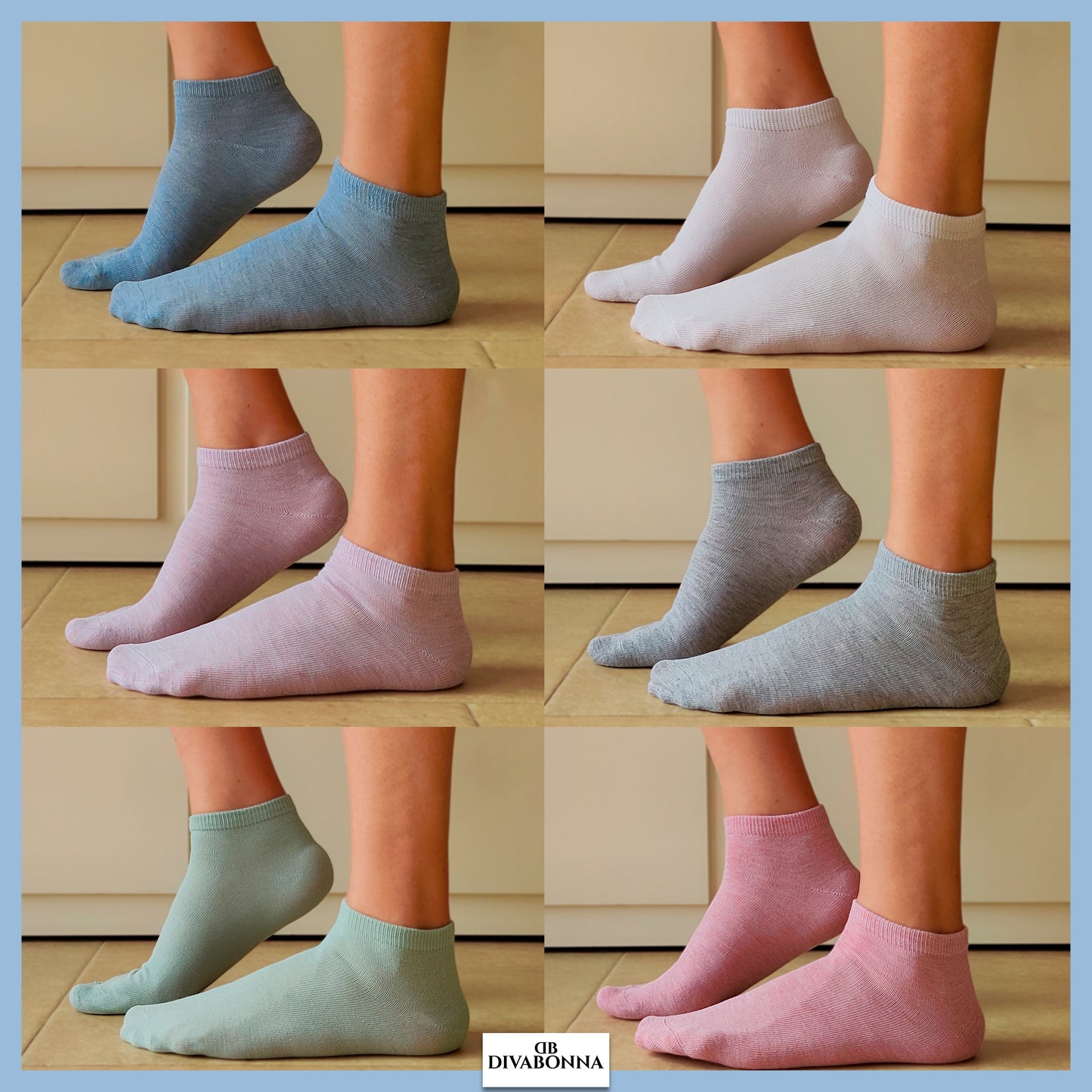 DIVABONNA 12 Pares Calcetines Tobilleros Mujer – Calcetines Cortos Mujer (Modelo: Pastel)