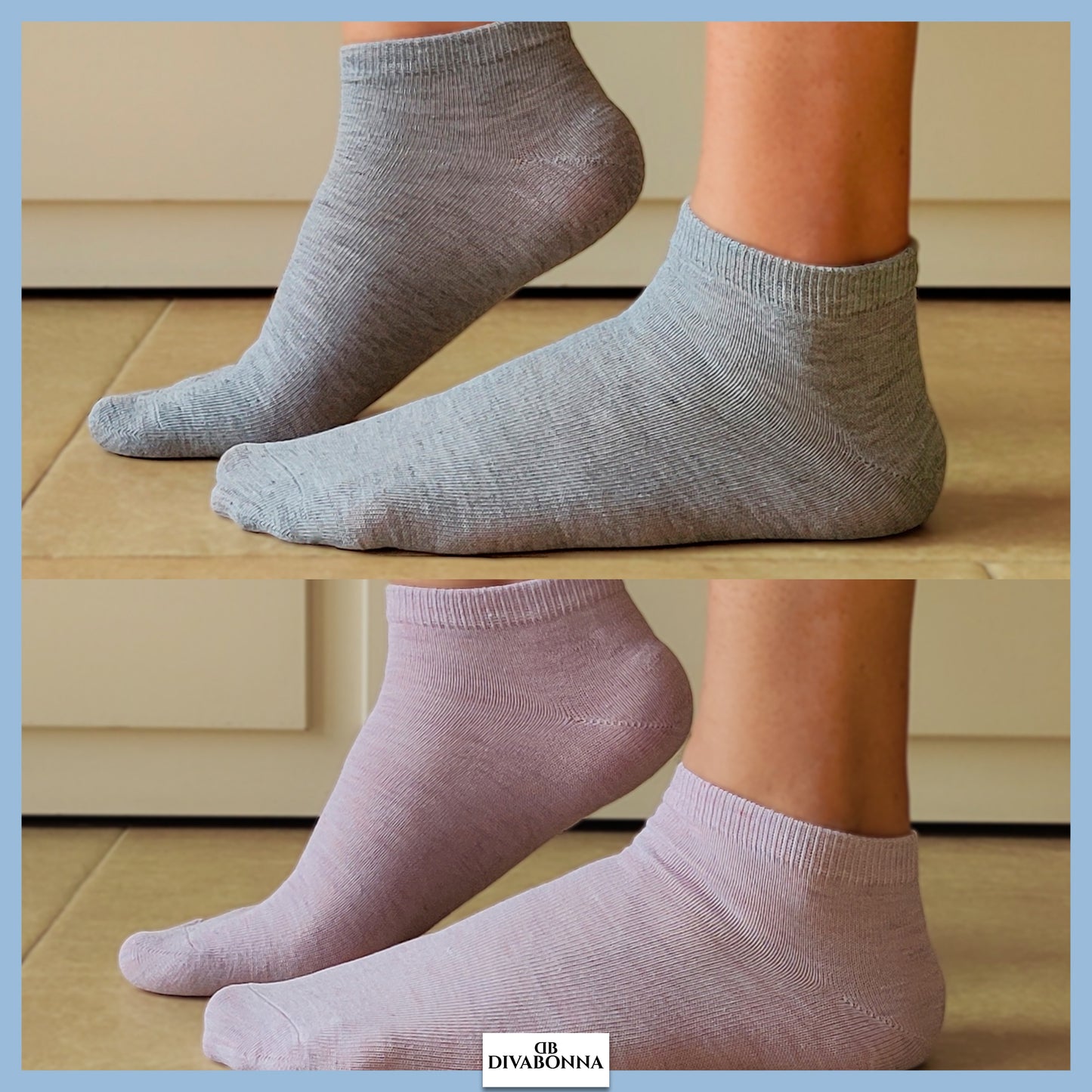 DIVABONNA 12 Pares Calcetines Tobilleros Mujer – Calcetines Cortos Mujer (Modelo: Pastel)