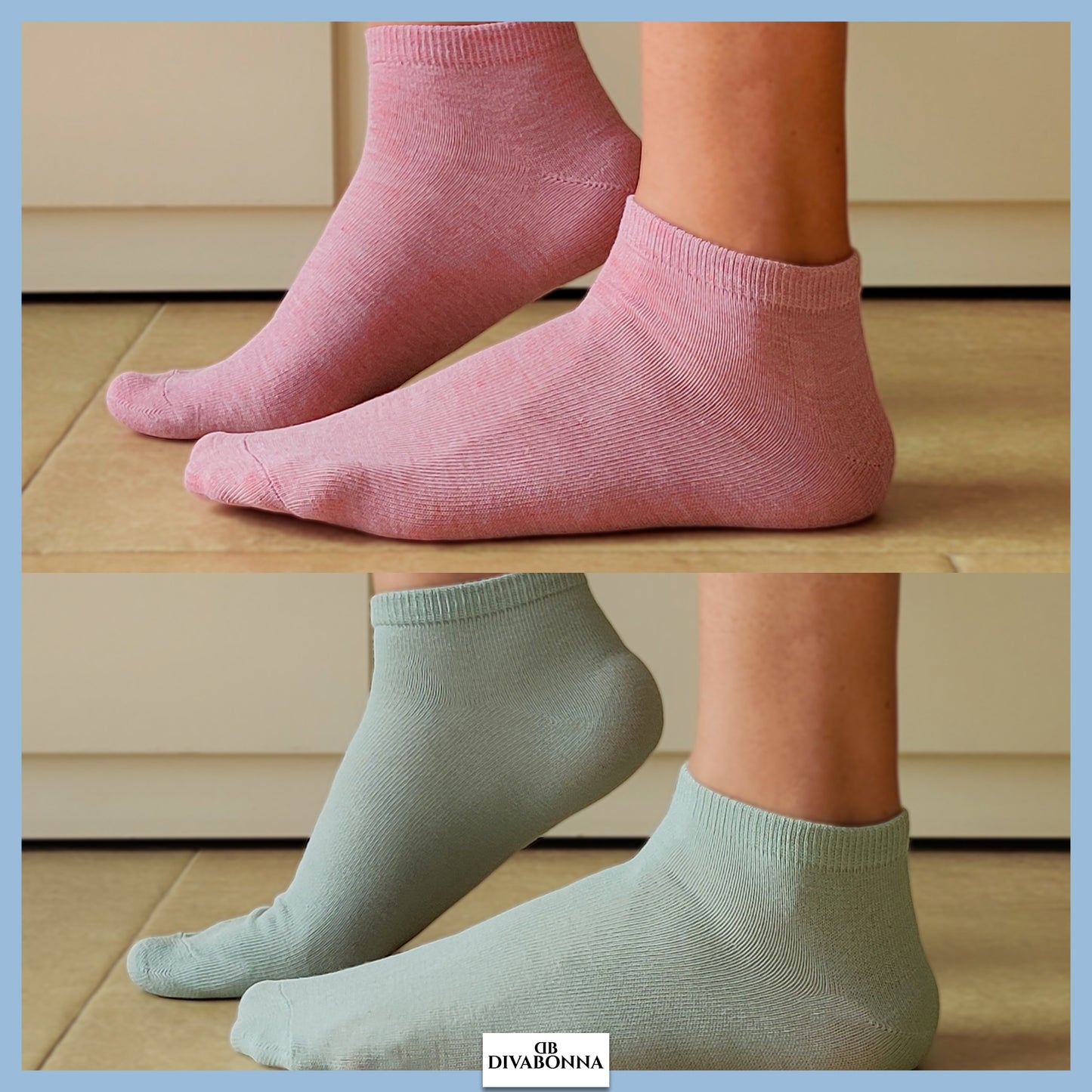 DIVABONNA 12 Pares Calcetines Tobilleros Mujer – Calcetines Cortos Mujer (Modelo: Pastel)