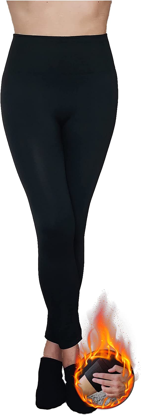 DIVABONNA Leggins Térmicos Mujer Invierno Cintura Alta y Sin Costura