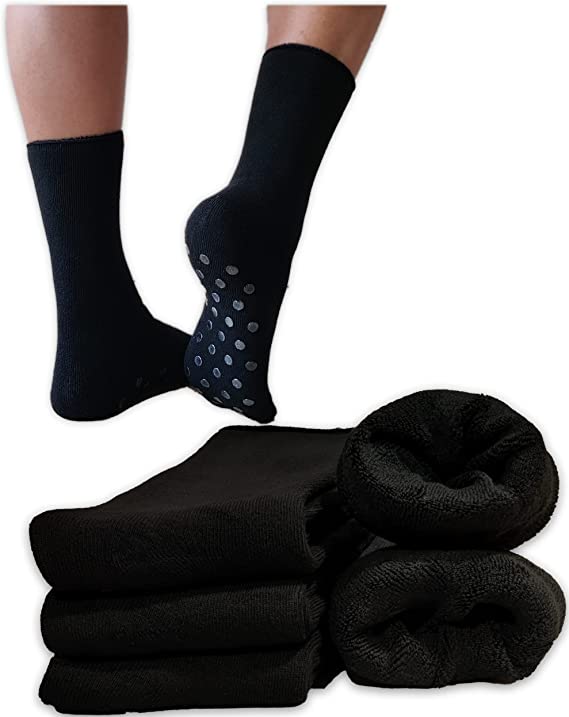 DIVABONNA 3 Pares Calcetines Térmicos Hombre y Mujer Antideslizantes -Sin Puño - Rizo Completo