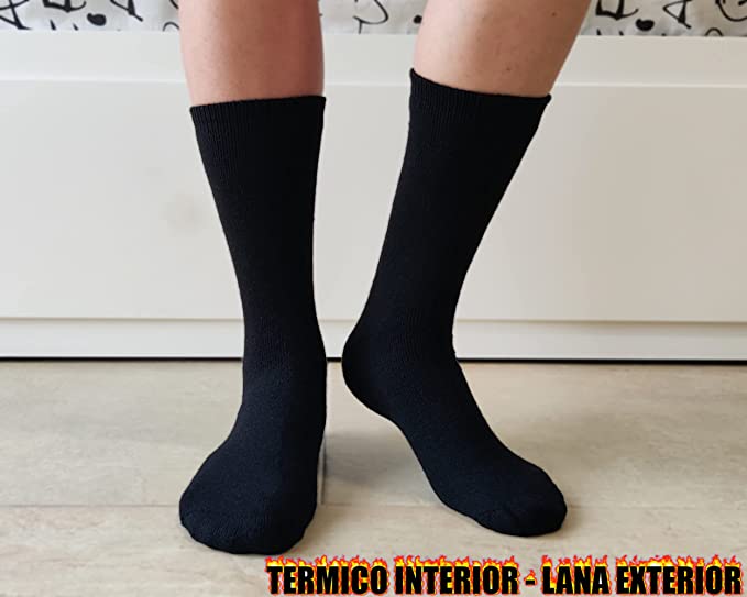 DIVABONNA 6 Pares Calcetines Lana Térmicos para Mujer y Hombre - Rizo Interior