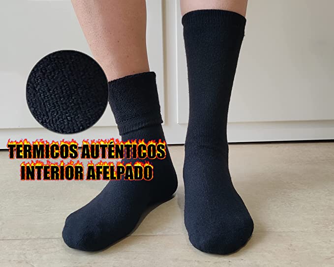 DIVABONNA 6 Pares Calcetines Lana Térmicos para Mujer y Hombre - Rizo Interior