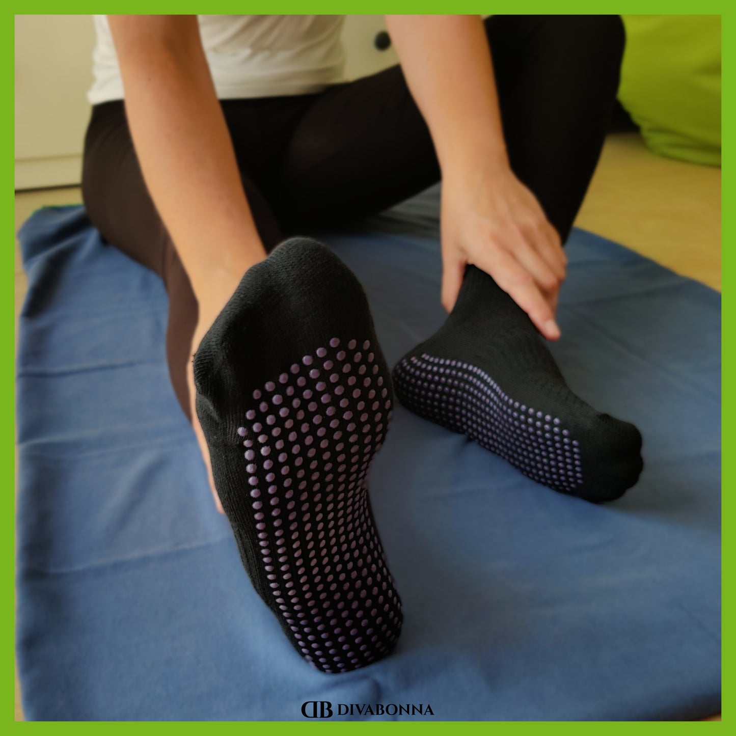 DIVABONNA 4 Pares Calcetines Antideslizantes para Pilates y Yoga Unisex
