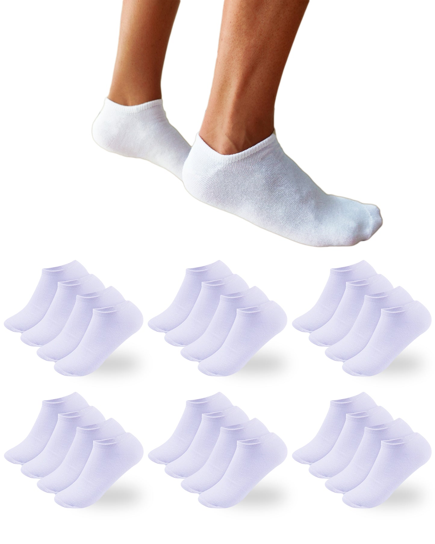 DIVABONNA Pack 12 Pares Calcetines Tobilleros Hombre Mujer
