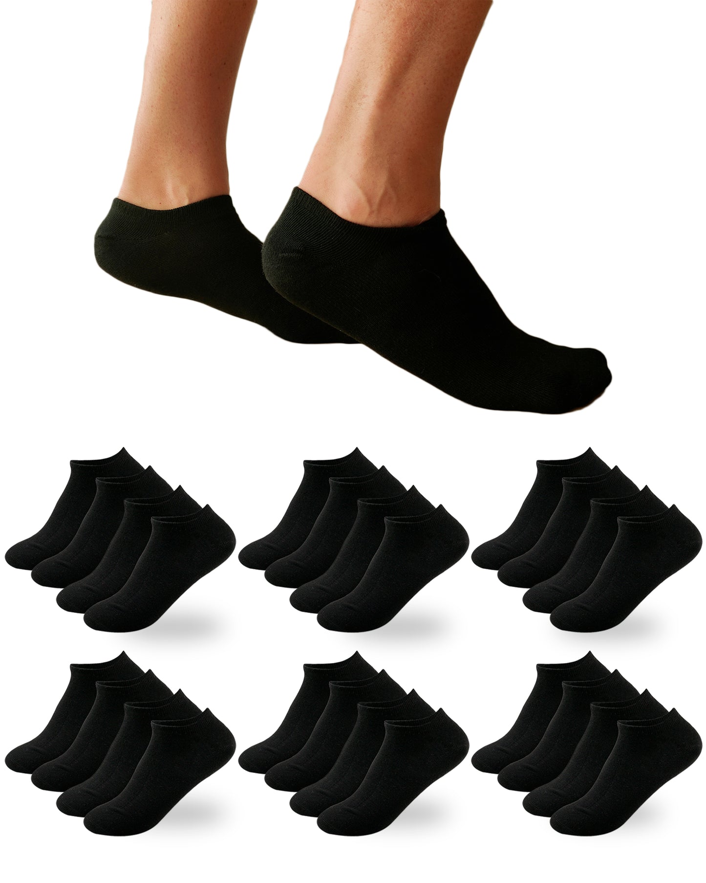 DIVABONNA Pack 12 Pares Calcetines Tobilleros Hombre Mujer