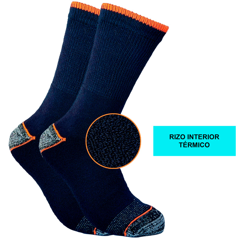 Calcetines térmicos gruesos para hombre, calcetín de compresión con  aislamiento de toalla, alta elasticidad, para senderismo