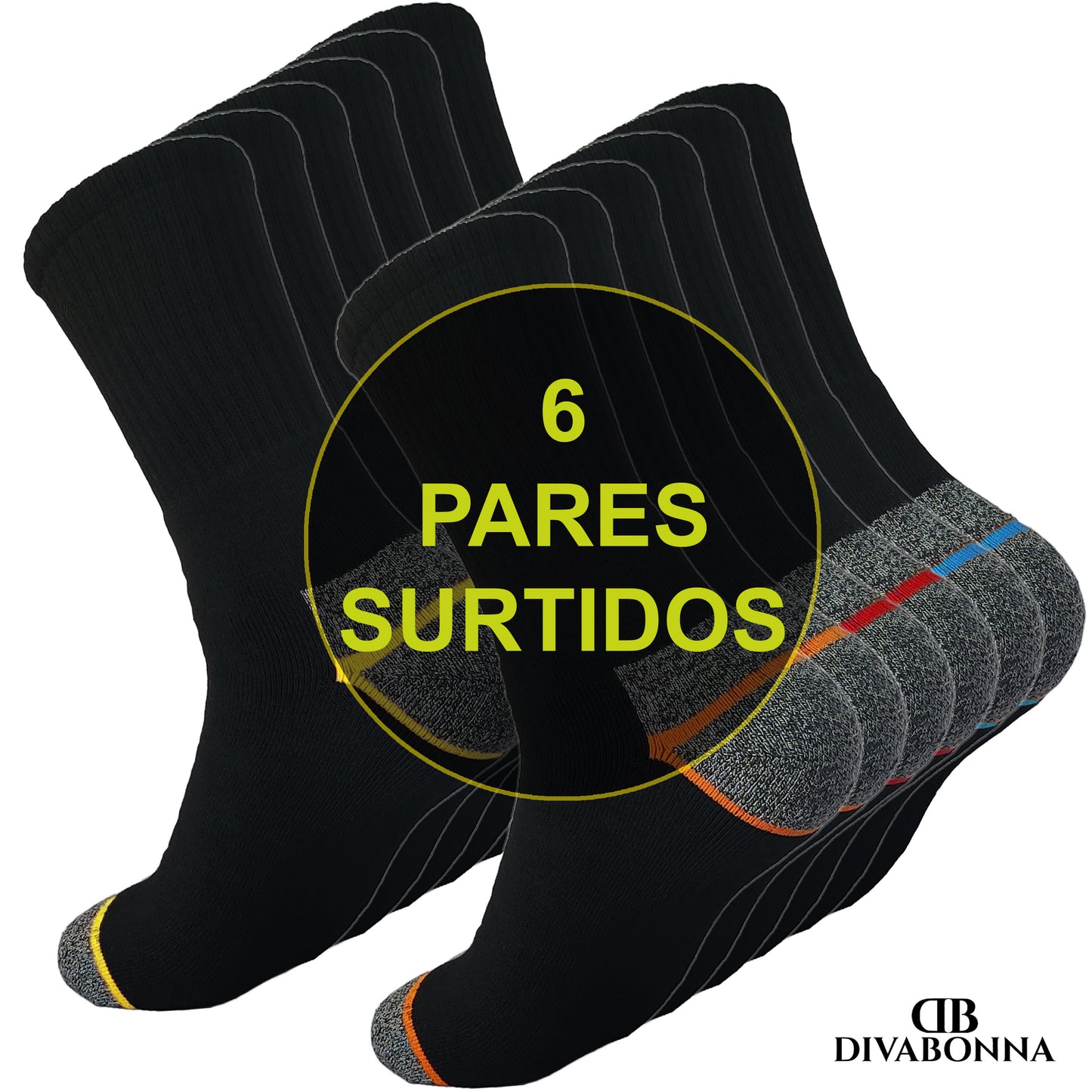 DIVABONNA 6 Pares Calcetines Trabajo Hombre – Calcetines Térmicos Hombre