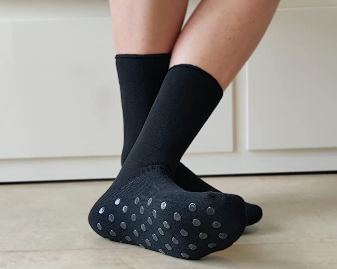 Braziz Calcetines para diabéticos, 3,12 pares de calcetines de algodón para  diabéticos para hombre y mujer, color blanco, negro, gris