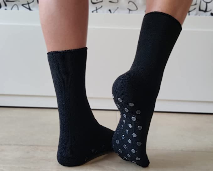 Braziz Calcetines para diabéticos, 3,12 pares de calcetines de algodón para  diabéticos para hombre y mujer, color blanco, negro, gris