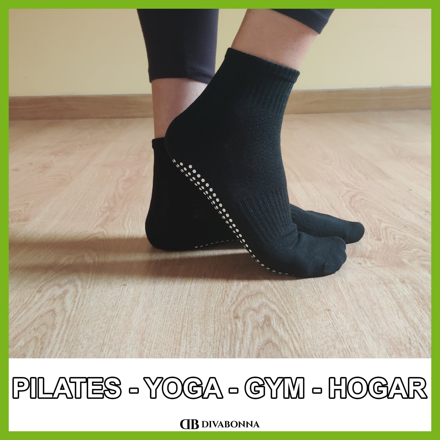 DIVABONNA 4 Pares Calcetines Antideslizantes para Pilates y Yoga Unisex